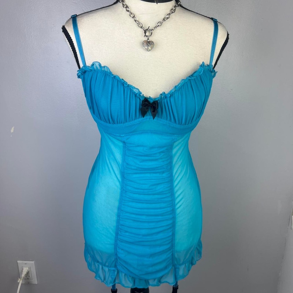 Fredricks of hollywood teal bustier - Picture 2 of 4